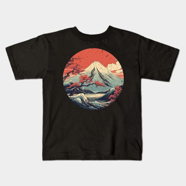 Fuji Mountain Kids T-Shirt by Yopi